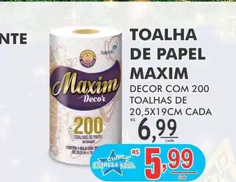 Toalha de papel maxim decor com 200 tolhas de 20.5x19cm cada