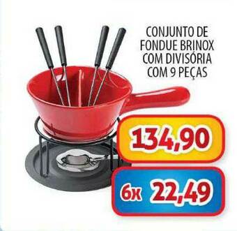 Conjunto De Fondue Brinox Com Divisória Com 9 Peças