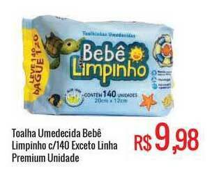 Toalla Umedecida Bebê Limpinho C 140 Exceto Linha Premium