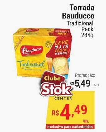 Stok Center Torrada Bauducco Tradicional Pack 284g oferta