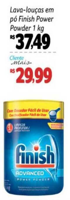 Pão de Açúcar Lava Louças Em Pó Finish Power Powder 1kg oferta