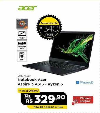 Ibyte Notebook Acer Aspire 3 A315 - Ryzen 5 oferta