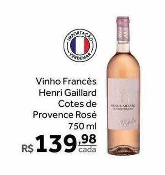 Verdemar Supermercado Vinho francês henri gaillard cotes de provence rosé oferta