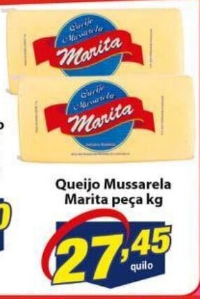 Vencedor Atacadista Queijo Mussarela Marita peca 1kg oferta