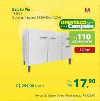 Quero Quero Balcão pia oferta
