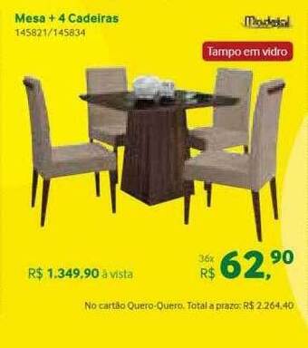 Quero Quero Mesa + 4 cadeiras oferta
