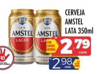 Supermercados Avenida Cerveja amstel oferta