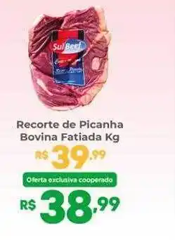 Coocerqui Recorte de picanha bovina fatiada kg oferta