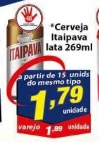Vencedor Atacadista Cerveja Itaipava lata 269ml oferta