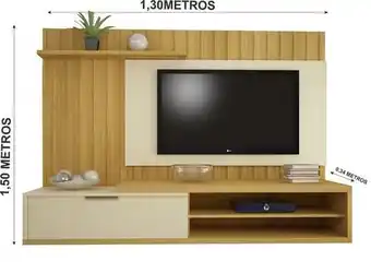 Zema Painel bom pastor trento 1,30 para tv até 45&#039&#039 polegadas - noce oferta