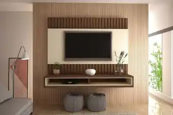 Zema Painel bom pastor hamburgo 1,80 para tv até 55&#039&#039 polegadas - amêndoa oferta