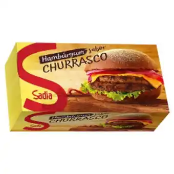 Nordestão Hambúrguer de carne bovina churrasco sadia caixa 672g 12 unidades oferta