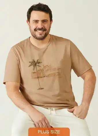 Posthaus Malwee plus - camiseta marrom masculina paisagem oferta