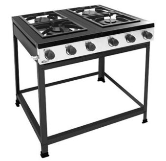 Fogão industrial imperador clarice 4 bocas bivolt preto/branco