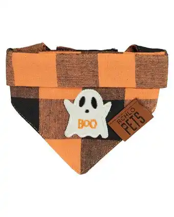 Bandana pet boo xadrez laranja/preto p riachuelo