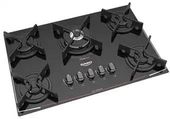 Zema Fogão dako 5 bocas cooktop top glass preto oferta