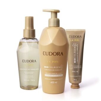 Eudora Combo cristais do himalaia: spray perfumado corporal desodorante colônia 200ml + hidratante desodorante corporal 400ml + hidr oferta