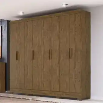 Eletrosom Roupeiro | guarda-roupa casal 08 portas diplomata castanho wood - moval oferta