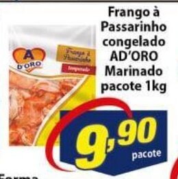 Vencedor Atacadista Frango a Passarinho Congelado AD'ORO Marinado pacote 1kg oferta
