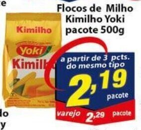 Vencedor Atacadista Flocos de Milho Kimilho Yoki pacote 500g oferta