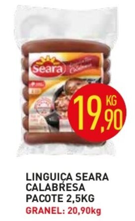 Calvo Atacadista Linguica Seara Calabresa pacote 2.5kg oferta
