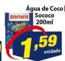 Vencedor Atacadista Agua de Coco Sococo 200ml oferta