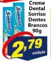 Vencedor Atacadista Creme Dental Sorriso Dentes Brancos 90g oferta