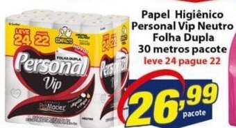 Vencedor Atacadista Papel Higiénico Personal Vip Neutro Folha Dupla 30metros pacote oferta