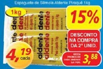 Espaguete de Semola Aldente Piraque 1kg