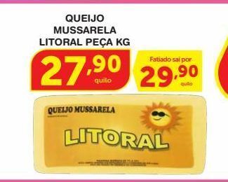 Roldão Queijo mussarela litoral peça kg oferta