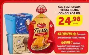 Roldão Ave temperada fiesta seara congelada kg oferta