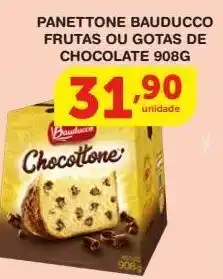 Roldão Panettone bauducco frutas ou gotas de chocolate 908g oferta