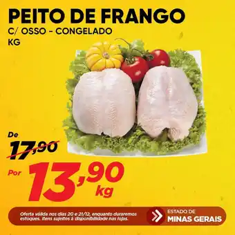 Dia Peito de Frango c/ Osso congelado 1kg oferta