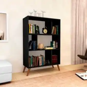Estante retrô 3 nichos rt3015 movelbento preto