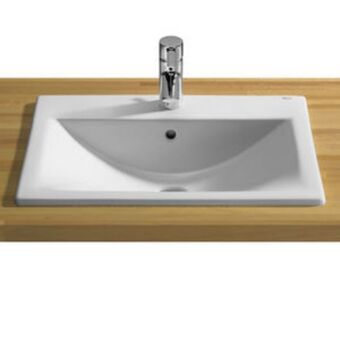 Leroy Merlin Cuba de sobrepor cerâmica retangular diverta 17x55x42,5 cm branca roca oferta