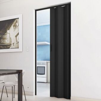 Leroy Merlin Porta sanfonada lisa pvc modelo plastporta preta 2,10x0,84m bcf oferta