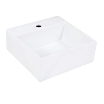 Cuba de apoio cerâmica quadrada branca 15,5x41x41cm q1 celite