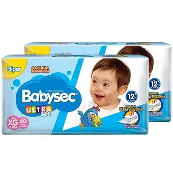 Zema Fralda babysec galinha pintadinha ultrasec xg 2x60 unids oferta
