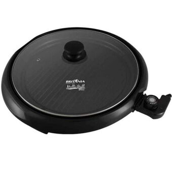 Gazin Grill elétrico britânia chapa ondulada antiaderente tampa 1000w bpe02 oferta