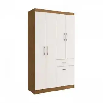 Pão de Açúcar Guarda roupa solteiro 4 portas 2 gavetas marbella doripel oferta