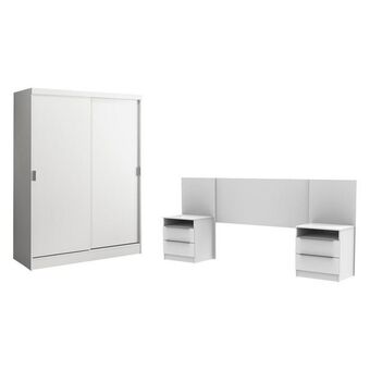Pão de Açúcar Quarto completo com guarda roupa luke e cabeceira com 2 mesas laterais madesa - branco oferta