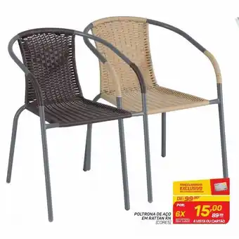 GBarbosa Poltrona de aço em rattan kn oferta
