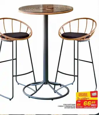 Conjunto bar 1 mesa + 2 banquetas outzen