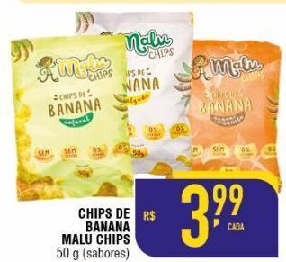 Mercantil Rodrigues Chips de banana malu chips 50g oferta