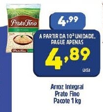 Arena Atacado Arroz Integral Prato Fino pacote 1kg oferta