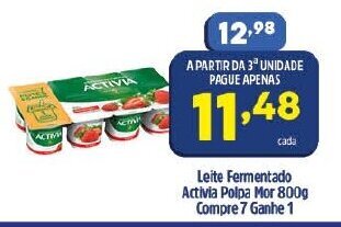 Arena Atacado Leite Fermentado Activia Polpa Mor 800g Compre 7 Ganhe 1 oferta