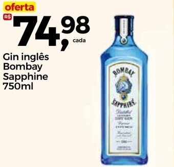 Frangolândia Gin Ingles Bombay Sapphire 750ml oferta