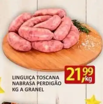 Rede Litoral de Supermercados Linguica Toscana Na Brasa Perdigao 1kg a granel oferta