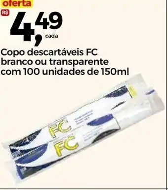 Frangolândia Copo descartaveis FC branco ou Transparente com 100 unidades de 150ml oferta