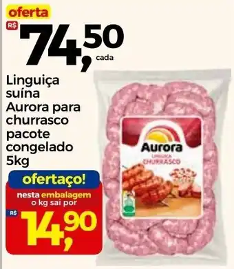 Frangolândia Linguica Suina Aurora para Churrasco pacote cong. 1kg oferta